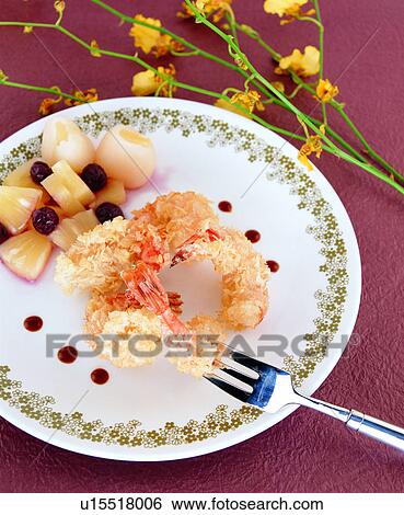Stock Photograph - cuisine, cooking, delicacies, food, cook, fried, fruit. Fotosearch