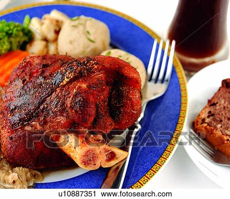 Stock Image - cuisine, delicious, delicacies, cooking, pork, food, fork. Fotosearch