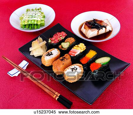 Stock Photography - salad, delicacies, cooking, cook,??, bean curd, roll. Fotosearch