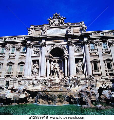 Stock Photo - Europe, architecture, Fontana di Trevi, Italy, scenic spots, travels, Roma. Fotosearch