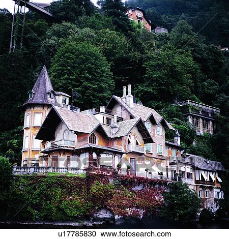 Stock Image - European, Italy, tourism, Europe, architecture, Komo, scenic spots. Fotosearch