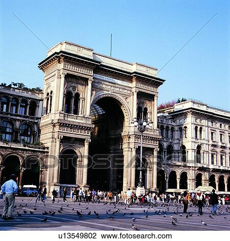 Stock Image - scenic spots, architecture, Europe, a trip, Milan, European, tourism. Fotosearch