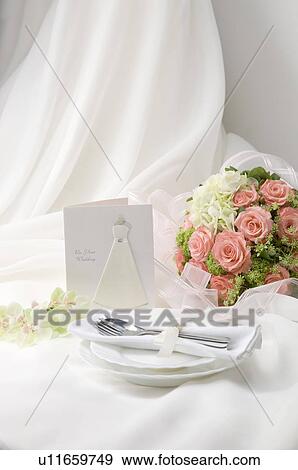 Stock Photo - Place setting at a wedding. Fotosearch