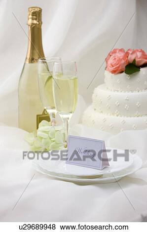 Stock Photo - Place setting at a wedding. Fotosearch