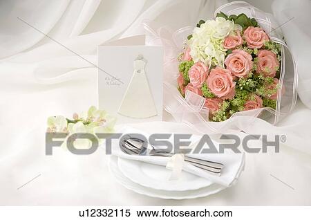 Stock Photography - Place setting at a wedding. Fotosearch