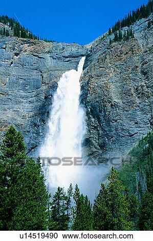 Stock Image - Water, Wild field, Mountain, Plant, Waterfalls, Mountains, Tree. Fotosearch