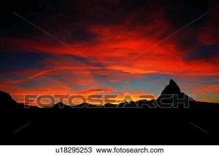 Stock Image - Wild field, Matterhorn, Mountain, Switzerland, Mountains, Nature landscape, Artificial landscape. Fotosearch