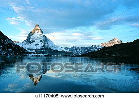 Stock Photography - Wild field, Matterhorn, Wonder World, Switzerland, Nature landscape, Lakes, Ponds. Fotosearch