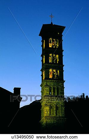 Stock Image - Wonder World, Churches, Nature landscape, Artificial landscape, Switzerland, Bell tower, Building. Fotosearch