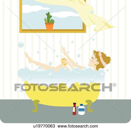 Women, Vogue, Pot plants, Easy, Pot plant, Bubble bath, Fashion View Large Illustration Drawing - Women, Vogue, Pot plants, Easy, Pot plant, Bubble bath, Fashion. Fotosearch