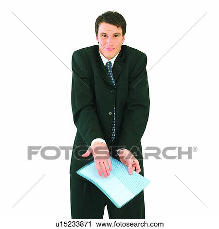Stock Image - Occidental, Men, Expressions, Smile, Pressure, Businessman, People. Fotosearch