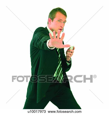 Stock Image - Salaried Employee, Men, Businessmen, People, Confident, Smile, White. Fotosearch