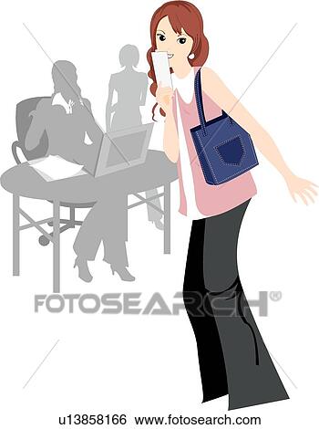 ビジネス 女性 成長した 仕事 信頼 忙しい イラスト U Fotosearch