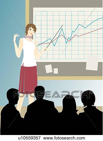 Stock Illustration - Meeting, Exquisite, People, Coworkers, Women, Male. Fotosearch