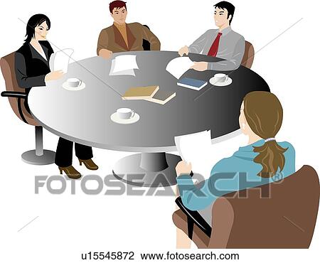 Drawing - Meeting, Women, Presentation, Office Lady, Coworkers, OL. Fotosearch