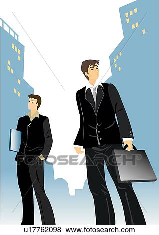 Stock Illustration - Men, Outside, Pride, Busy, Smile. Fotosearch
