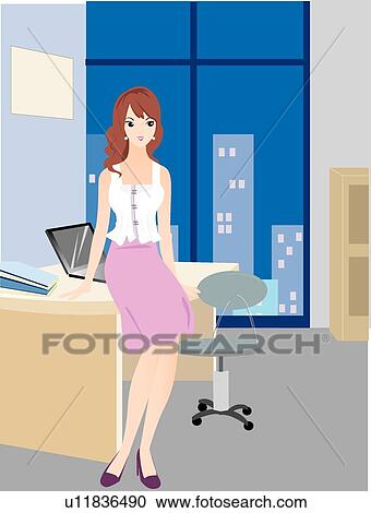 Office, Business, Mature, Female, Work, Woman View Large Illustration Clipart - Office, Business, Mature, Female, Work, Woman. Fotosearch