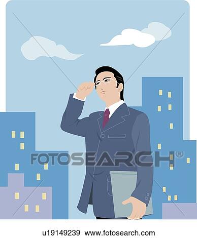 Stock Illustration - People, Business, Mature, Smile, Pride, Male. Fotosearch