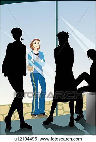 Stock Illustration - Girl, Leisure Life, Girls, Female, Healthy, Sweety, Gracful. Fotosearch
