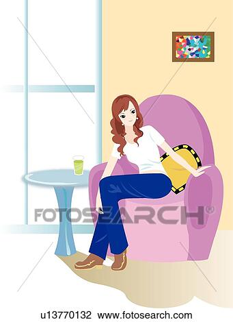 Drawing - Girls, Fresh, Women, Lifestyle, Smiling, Beautiful, Health. Fotosearch