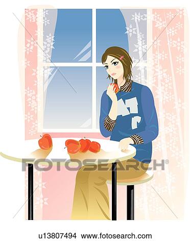 Health, Girls, Woman, Smiling, Gracful, Pretty View Large Illustration Stock Illustration - Health, Girls, Woman, Smiling, Gracful, Pretty. Fotosearch