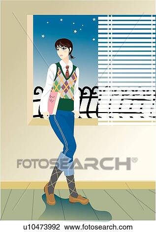 Health, Woman, Smiling, Girl, Gracful, Female View Large Illustration Drawing - Health, Woman, Smiling, Girl, Gracful, Female. Fotosearch
