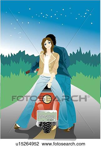 Sweety, People, Motorcycle, Fresh, Women, Health View Large Illustration Drawing - Sweety, People, Motorcycle, Fresh, Women, Health. Fotosearch