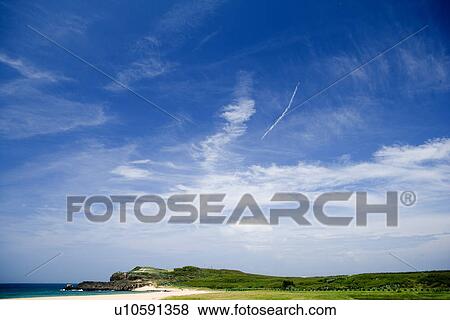 Stock Photo - cloud, quiet, beach, sky, blue sky, summer, outdoors. Fotosearch