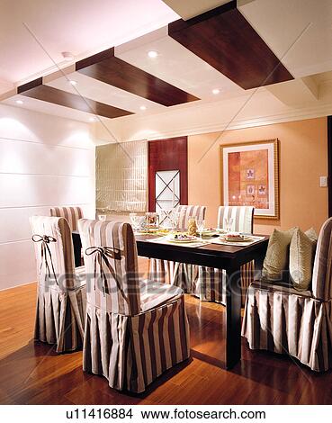 indoor, space, architecture, dining table, chair, decoration, interior decoration View Large Photo Image Picture - indoor, space, architecture, dining table, chair, decoration, interior decoration. Fotosearch