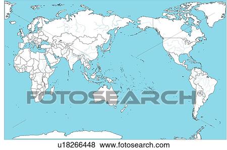 国 世界 イラスト 地図 世界地図 海 赤道 線 イラスト U Fotosearch