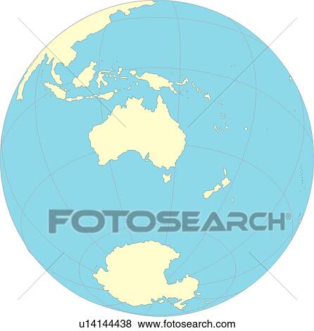 Stock Illustration - globe, continents, country, World Map, equatorial line, land, Map. Fotosearch