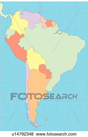 illustration, world, World Map, country, sea, countries, continents View Large Illustration Stock Illustration - illustration, world, World Map, country, sea, countries, continents. Fotosearch