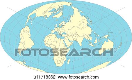 Drawing - Map, country, globe, illustration, continents, world, countries. Fotosearch
