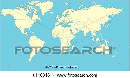 地図 世界 大陸 国 赤道 線 世界地図 ２ 海 イラスト U Fotosearch