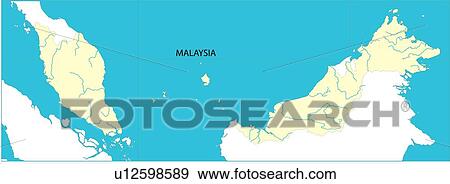 Stock Illustration - countries, continents, equatorial line, South East Asia, country, sea, Malaysia. Fotosearch