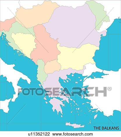 equatorial line, illustration, country, continents, globe, The Balkans, Map View Large Illustration Drawing - equatorial line, illustration, country, continents, globe, The Balkans, Map. Fotosearch