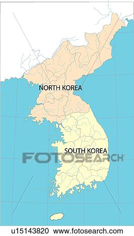 Clipart - World Map 2, Korea, Asian, countries, world, sea, equatorial line. Fotosearch