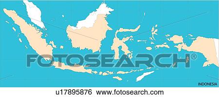 Stock Illustration - World Map 2, land, illustration, world, Indonesia, Map, South East Asia. Fotosearch