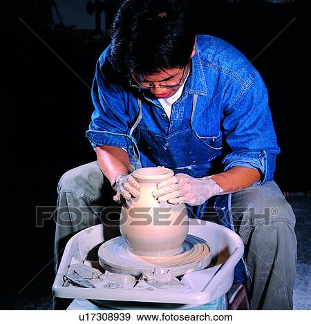 Stock Photo - Chinese, Creation, People, Ceramic, Design, Ceramic Art, Unglazed. Fotosearch