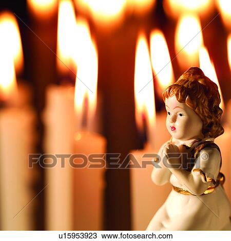 Stock Image - China, Tradition, Praying, Candle, Chinas, Culture, Religions. Fotosearch