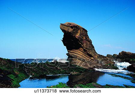 Stock Photo - Seashore, Sky, Waves, Blue sky, Natural landscape, Wave, Sea. Fotosearch
