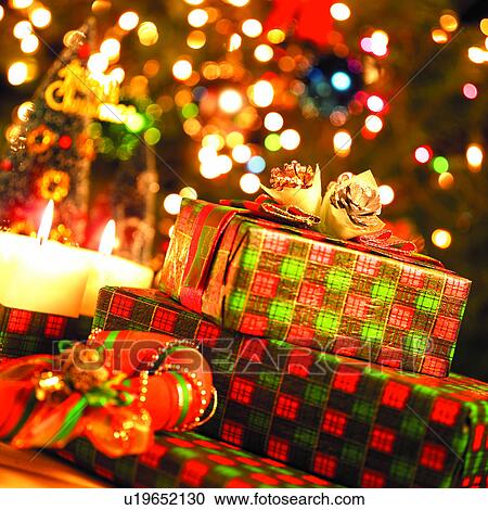Stock Image - Delectation, Gift, Happy, Illumination, Gifts, Christmas, Culture. Fotosearch