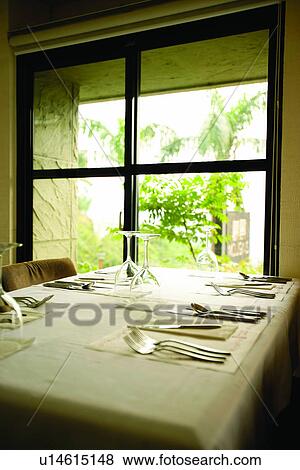 Stock Photo - Living, Interior Decoration, Space Design, Restaurants, Tableware, Ambience. Fotosearch