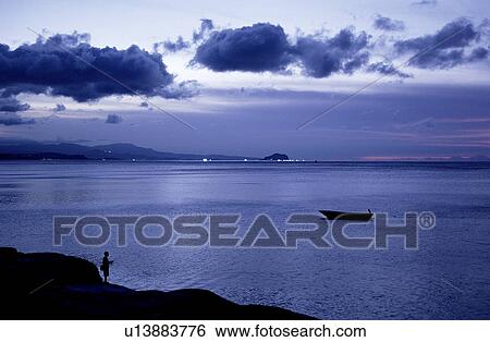 Coast, Landscape, Peaceful, Waterscape, Nature, Boat, People View Large Photo Image Stock Photograph - Coast, Landscape, Peaceful, Waterscape, Nature, Boat, People. Fotosearch