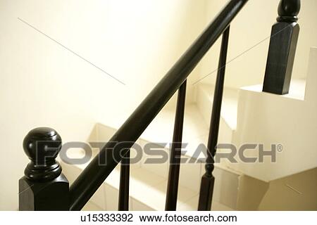 Stock Image - Hand rails, Living rooms, Interior Art 2, Stair, Furniture. Fotosearch