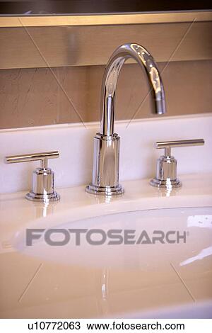 Stock Image - Shower rooms, Bathroom, Sinks, Shower room, Tabs, Faucet. Fotosearch