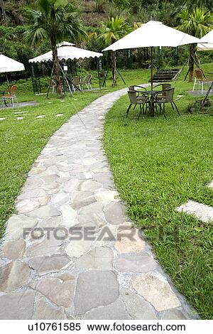 Stock Photography - leaves, shady path of forest, the pavement, the path, greenland, the route, Scenic Road. Fotosearch