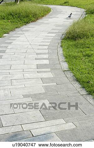 Stock Photo - the path, the grassland, greenland, the route, Scenic Road. Fotosearch