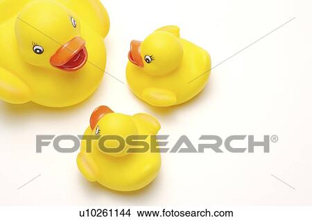 Picture - Yellow rubber ducks, close-up. Fotosearch