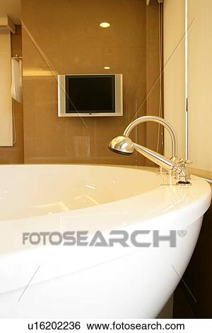 Bathrooms, Window, Tub, Television, Tabs, Bathroom View Large Photo Image Stock Photograph - Bathrooms, Window, Tub, Television, Tabs, Bathroom. Fotosearch